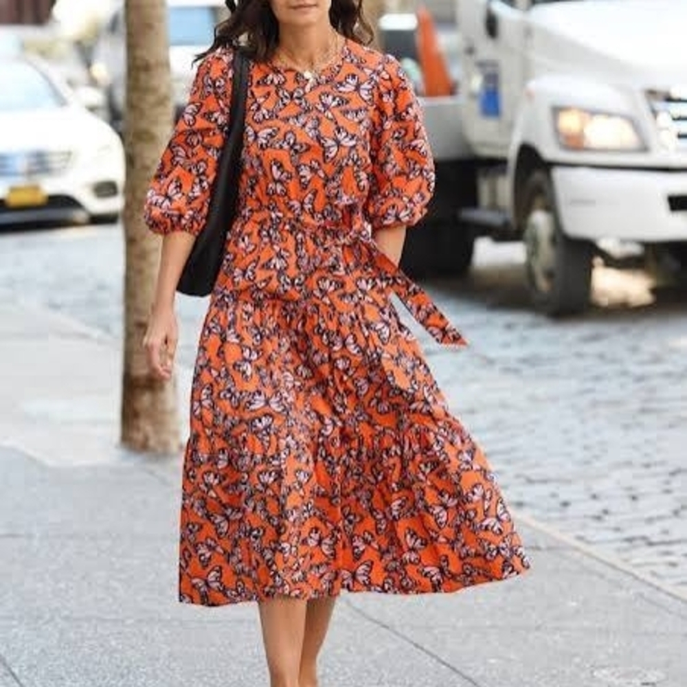 Floral Orange Dress